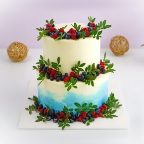 Торт "Свадебный с ягодами"