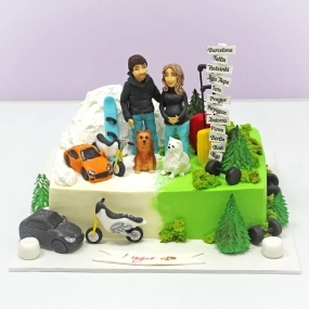 Торт "Семья в горах"