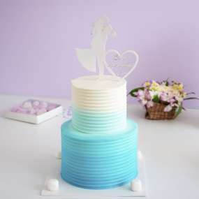 Свадебный голубой торт