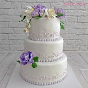 Торт "Свадебные цветы" №2