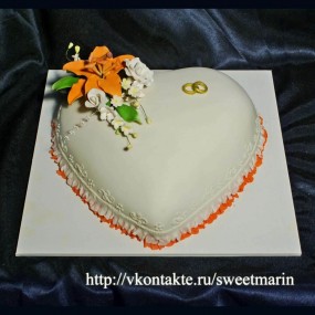 Торт "Оранжевое сердце"