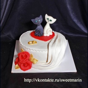 Торт "Влюбленные коты"