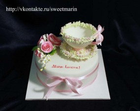 Торт на фарфоровую годовщину свадьбы 20 лет