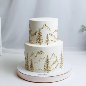 Корпоративный торт "Зимний лес"