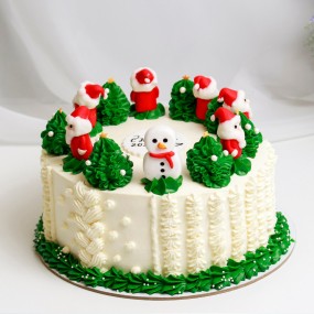 Торт на Новый Год "Снеговик"