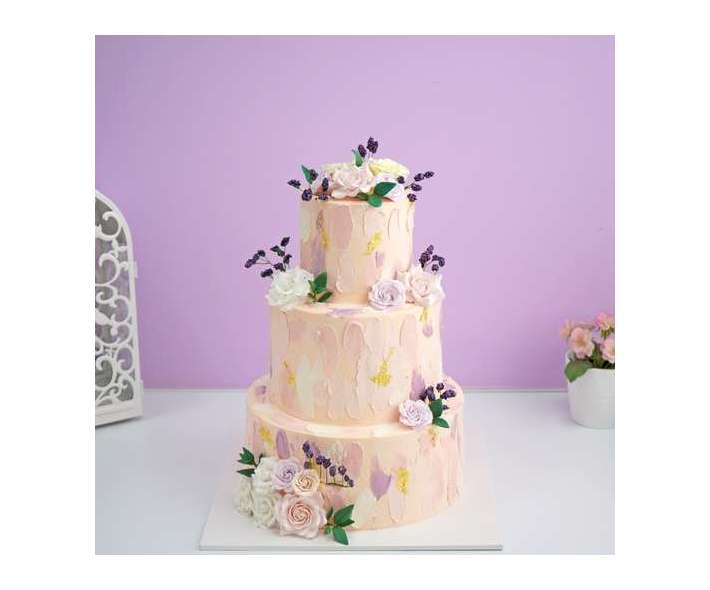 Розовый торт на свадьбу