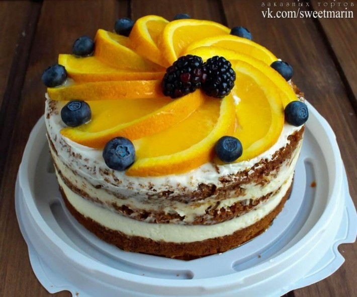 Торт "Открытый с апельсином"
