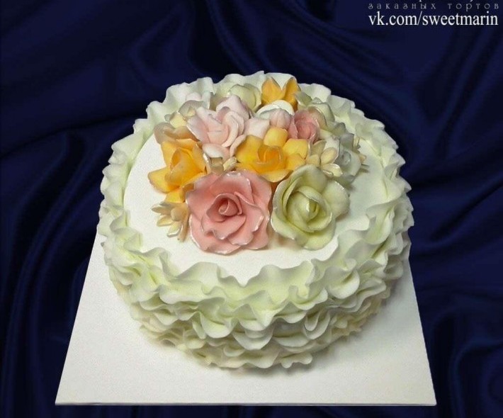 Торт «Нежные цветы»