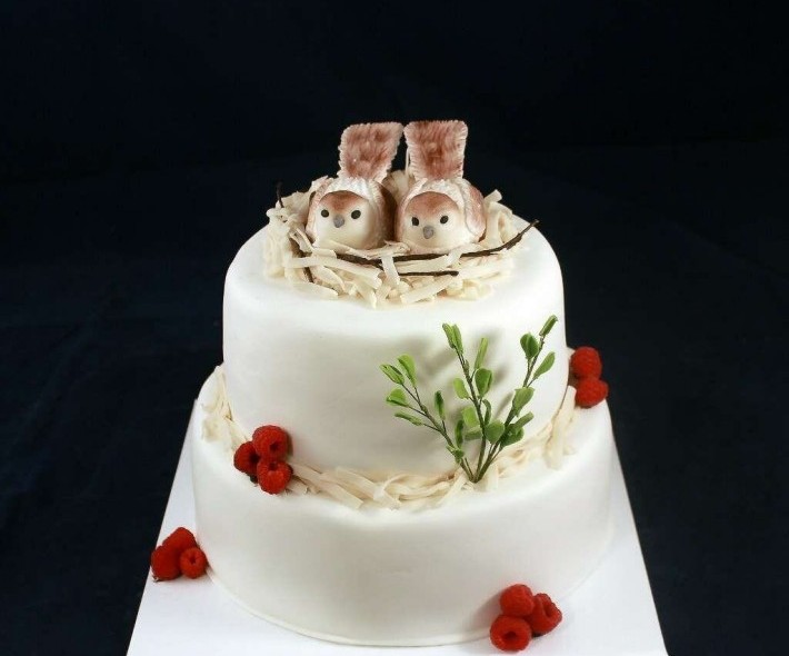 Торт «Свадебный с птичками»