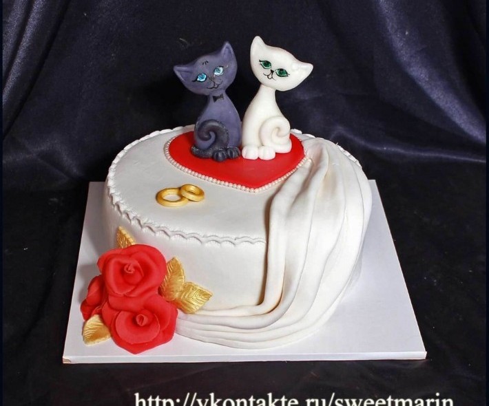 Торт "Влюбленные коты"