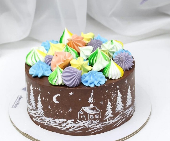 Новогодний торт "Зимний лес"