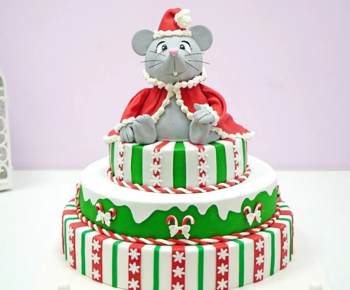 Новогодний торт "Мышка"
