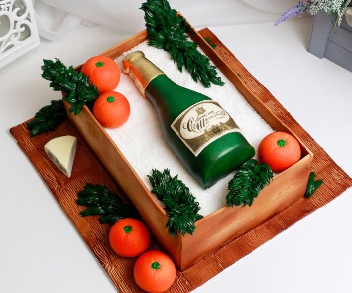 Торт на Новый Год "Шампанское"