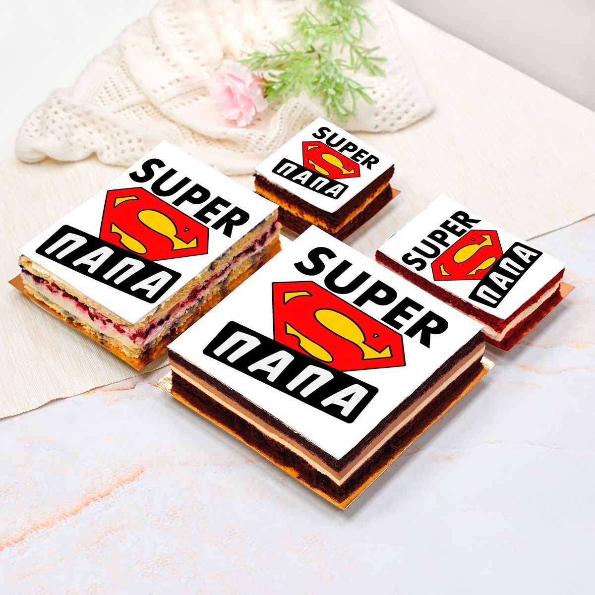 Торт-открытка "Супер папа"